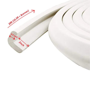 KidDough Baby Proofing Extra Thick Furniture Edge Protector - 5 Mtrs White Safety Strip, - The Mom Store