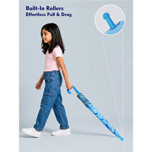 Wheel style Blue Cute Dino Printed UPF 50+ Kids - Umbrella - 5 - 10Y - Monsoon Wear
