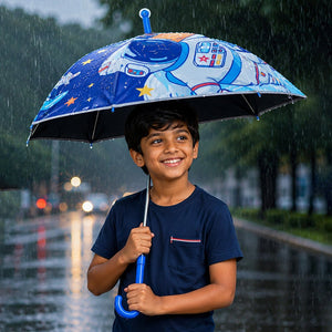 Wheel style Planet Space Astronaut Printed UPF 50+ Kids - Umbrella - 5 - 10Y - Monsoon Wear