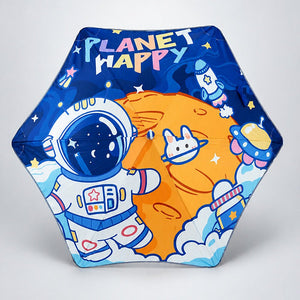 Wheel style Planet Space Astronaut Printed UPF 50+ Kids - Umbrella - 5 - 10Y - Monsoon Wear