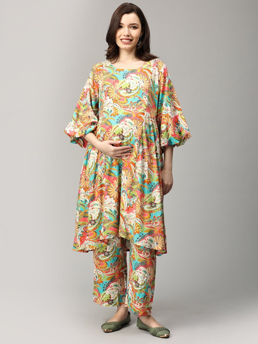 Whimsical Paisley Maternity and Nursing Co ord Set - MEW-SK-WHPS-S