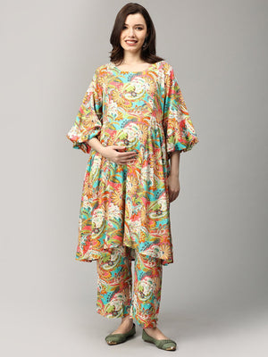 Whimsical Paisley Maternity and Nursing Co ord Set - MEW-SK-WHPS-S