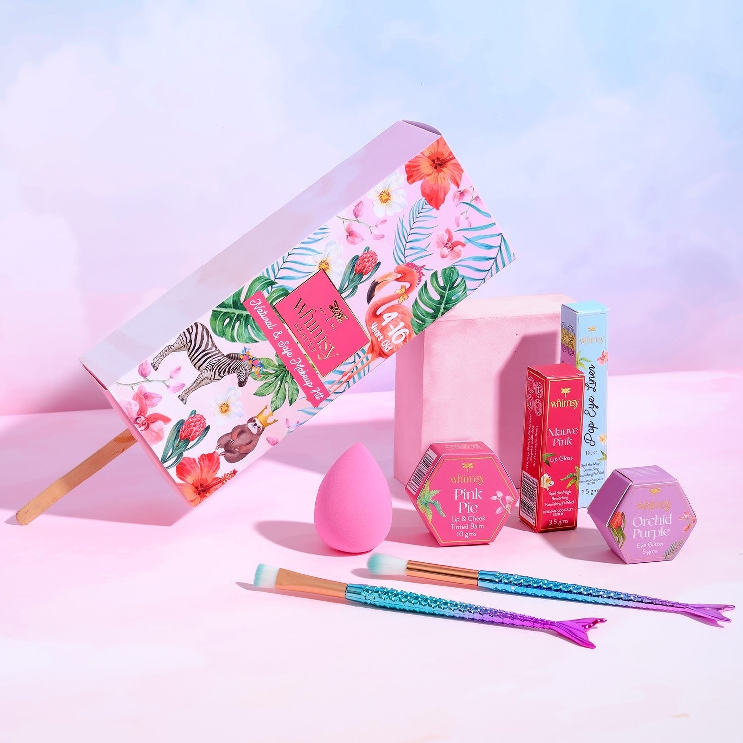 Whimsy Beauty Glow Up Beauty Kit (Icecream Shape) for Kids & Teens - Pack of 7 - WH042314