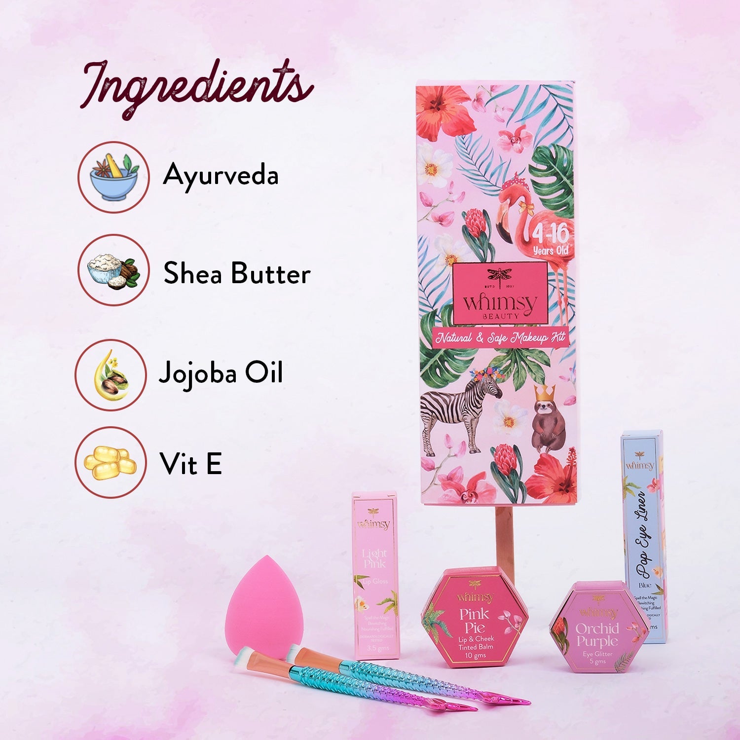 Whimsy Beauty Glow Up Beauty Kit (Icecream Shape) for Kids & Teens - Pack of 7 - WH042314
