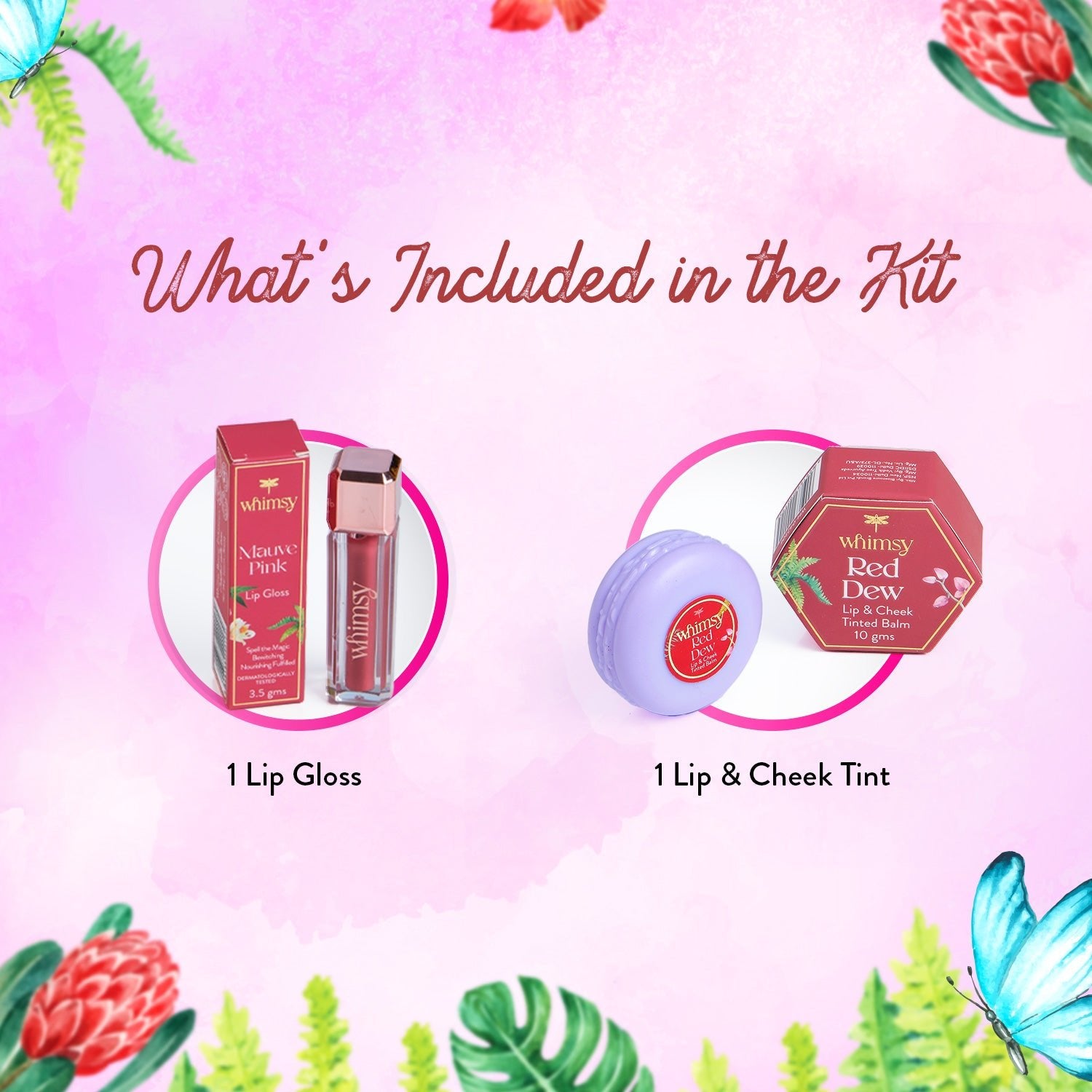Whimsy Beauty Safe & Organic Lip Candies Combo for Kids & teens - Pack of 2 - WH042394