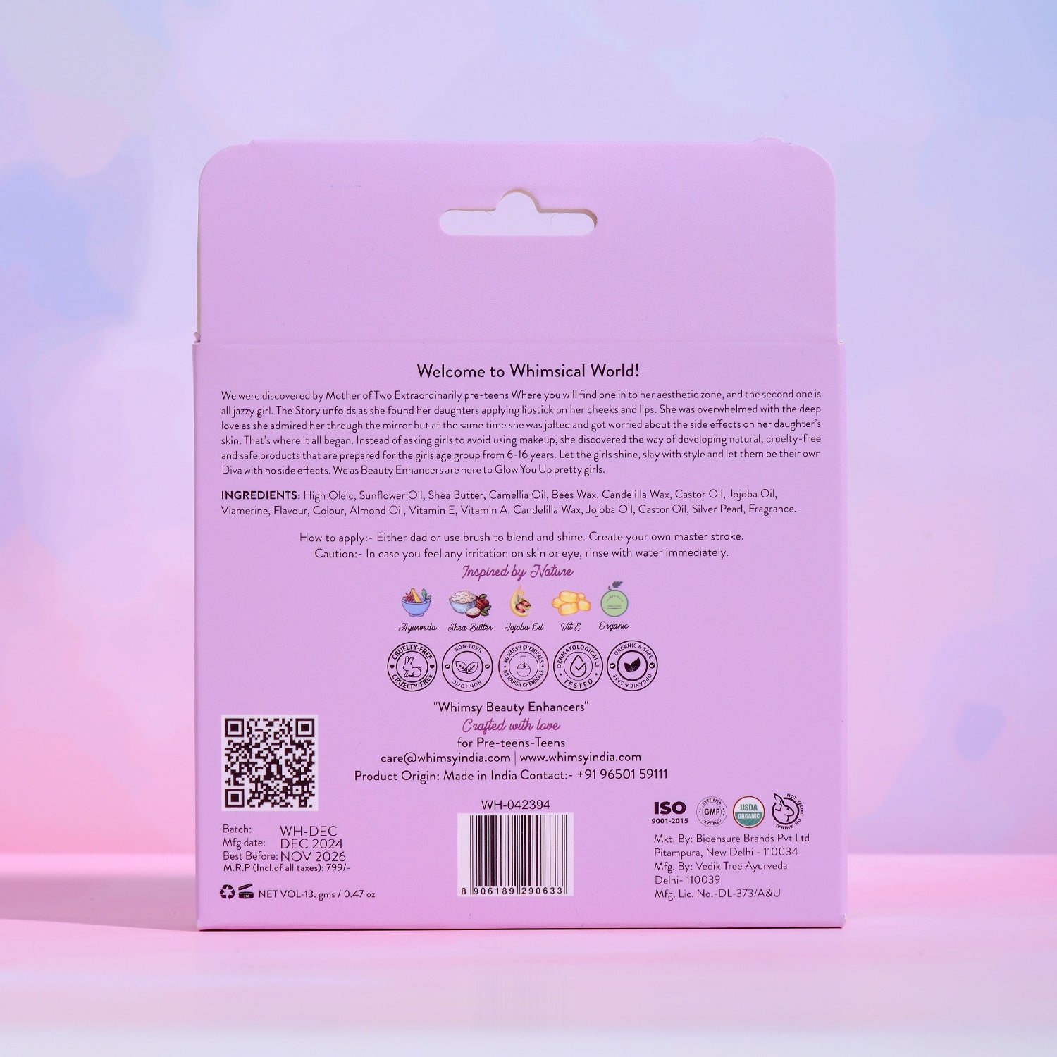 Whimsy Beauty Safe & Organic Lip Candies Combo for Kids & teens - Pack of 2 - WH042394