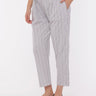 White and Grey Yarn Dyed Stripes Maternity Lounge Pants - MBS-WGYD-S