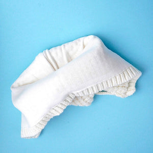 White Baby Horns Knitted soft Woolen Winter Cap with tie up, 6 - 18 months - 6 - 18 Months Winter Wear