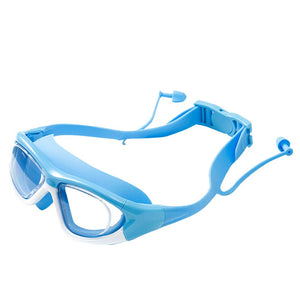 White Bordered Blue Anti Fog UV Protection Leakproof Design Swim Goggles for Kids,4yrs - 10yrs - 4 - 10 years Swim