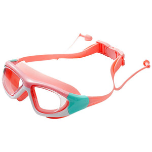 White Bordered Pink Anti Fog UV Protection Leakproof Design Swim Goggles for Kids, 4yrs - 10yrs - 4 - 10 years Swim