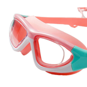 White Bordered Pink Anti Fog UV Protection Leakproof Design Swim Goggles for Kids, 4yrs - 10yrs - 4 - 10 years Swim