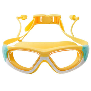 White Bordered Yellow Anti Fog UV Protection Leakproof Design Swim Goggles for Kids, 4yrs - 10yrs - 4 - 10 years Swim