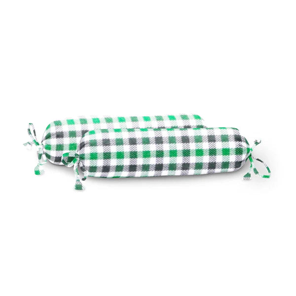 The Baby Atelier 100% Organic Baby Bolster Cover Set without fillers Green and Black Checks