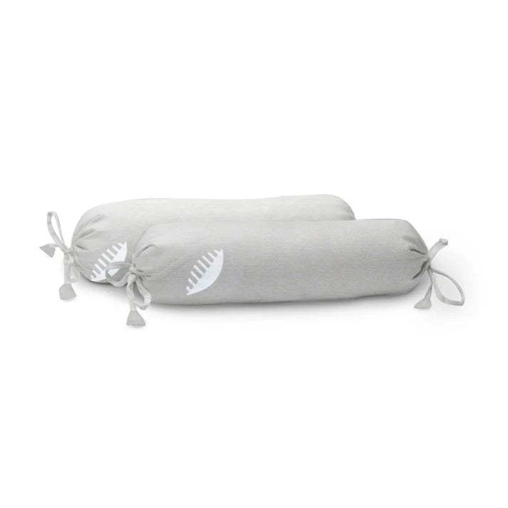 The Baby Atelier 100% Organic Baby Bolster Cover Set with fillers Grey Comb