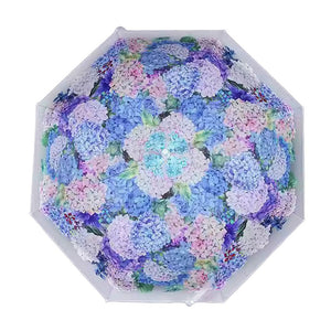 White Hydrangea Bunch Floral Print Translucent All-season Umbrella for Kids & Adults - Little Surprise BoxWhite Hydrangea Bunch Floral Print Translucent All-season Umbrella for Kids & Adults