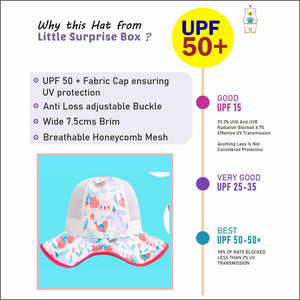 White Rabbit breathable Net wide brim Sun Hat for Kids& Toddlers with Adjustable Strap - 2 - 5 years Swim