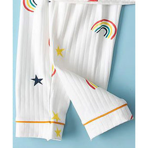 White Rainbow & Stars print soft cotton Kids nightsuit - 2 - 3 Years Nightsuits