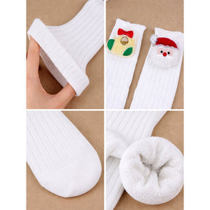 White Santa & Sockings Christmas Themed Ankle Length Socks For Kids - 2 - 4 Years Christmas