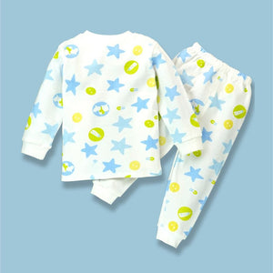 White Star & Bottle Print Full sleeves tops & pants set Unisex Kids Wear - 12 - 18 Months Kids Clothing