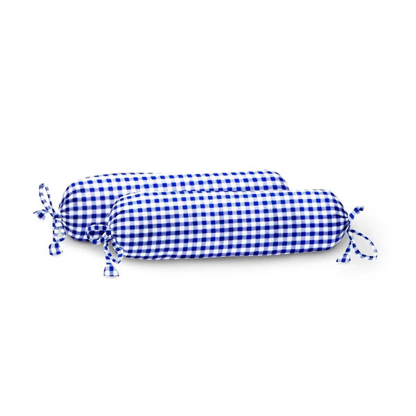 The Baby Atelier 100% Organic Baby Bolster Cover Set without fillers Navy Checks