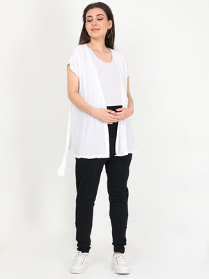 White Wrap Maternity and Nursing Shrug - MAT-SG-WHTWRP-S