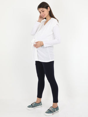 White Wrap Maternity and Nursing Shrug - MAT-SG-WHTWRP-S