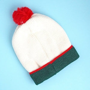 White XMAS Tree Christmas themed Woolen Winter Cap Beanie for kids, 3 - 10 Years - 3 - 10 Years Winter Wear