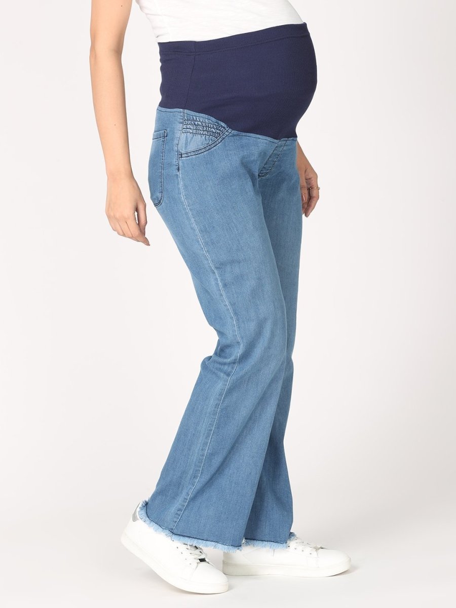 Wide Leg Maternity Denim with Belly Support - MDD-WDLEG-S