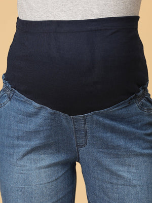 Wide Leg Maternity Denim with Belly Support - MDD - WDLEG - S
