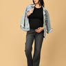 Wide Leg Maternity Denim with Belly Support - Black - MDD - KS - WIDL - S