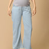 Wide Leg Maternity Denim with Belly Support: Light Wash - Blue - MDD - KS - WDBL - S