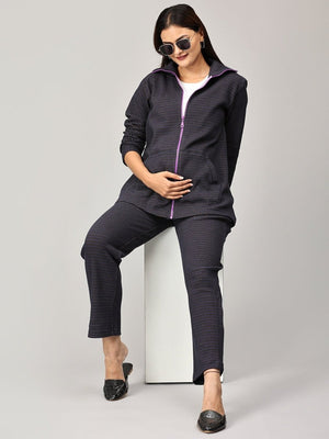 Wildflower Dreams Maternity and Nursing Bomber Jacket Co- Ord Set - MWW-SD-NVYJ-S