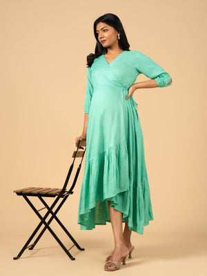 Willow Grace Maternity Wrap Dress - S Maternity Casual Dress