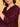 Close-up of three-quarter sleeve on wine maternity kurta with embroidered cuff accents.