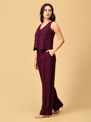 Wine Heads Ahead Women's Vest And Pant Set - WES - SK - WNHD - XS