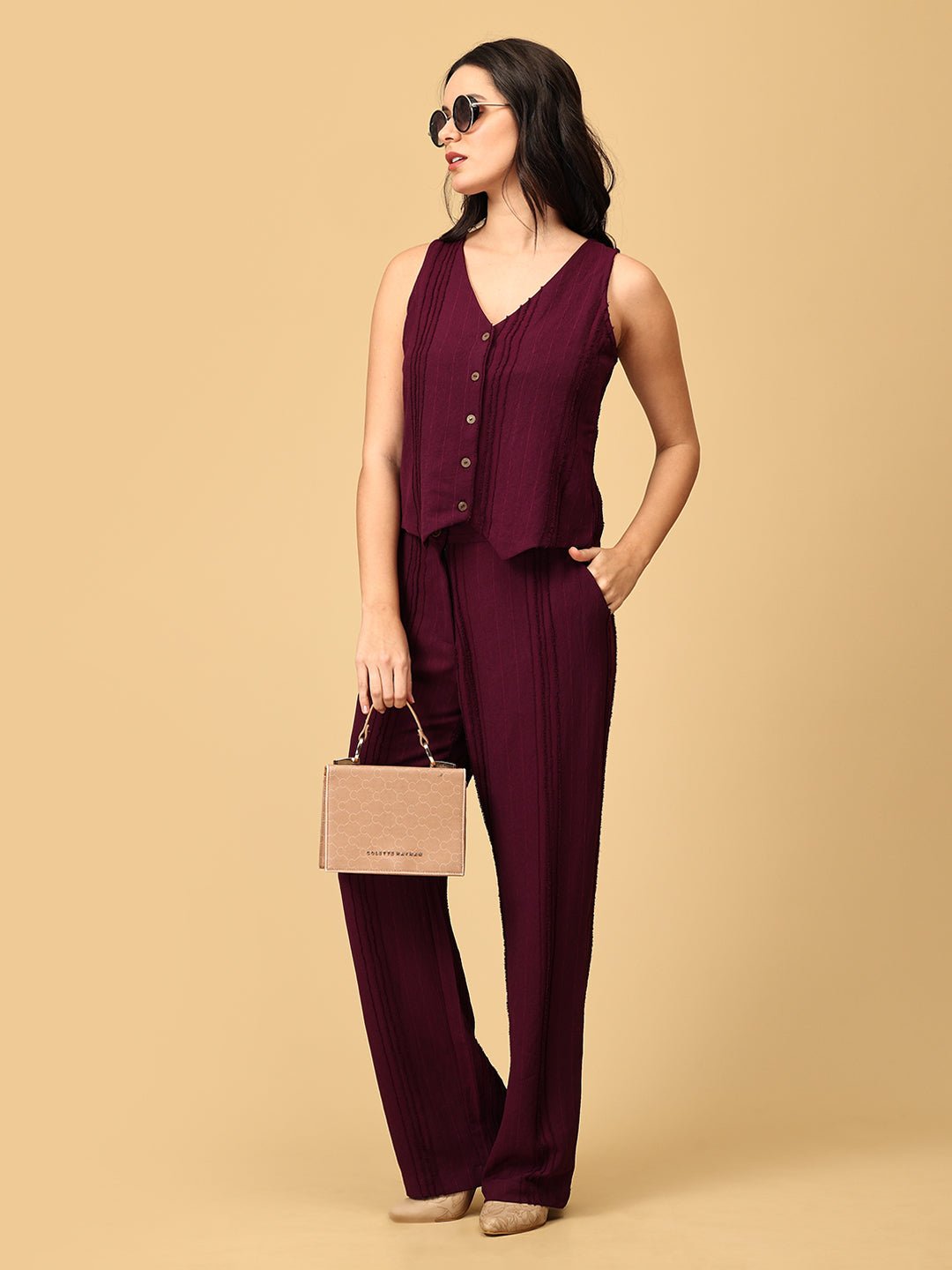 Wine Heads Ahead Women's Vest And Pant Set - WES - SK - WNHD - XS