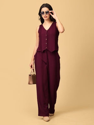 Wine Heads Ahead Women's Vest And Pant Set - WES - SK - WNHD - XS