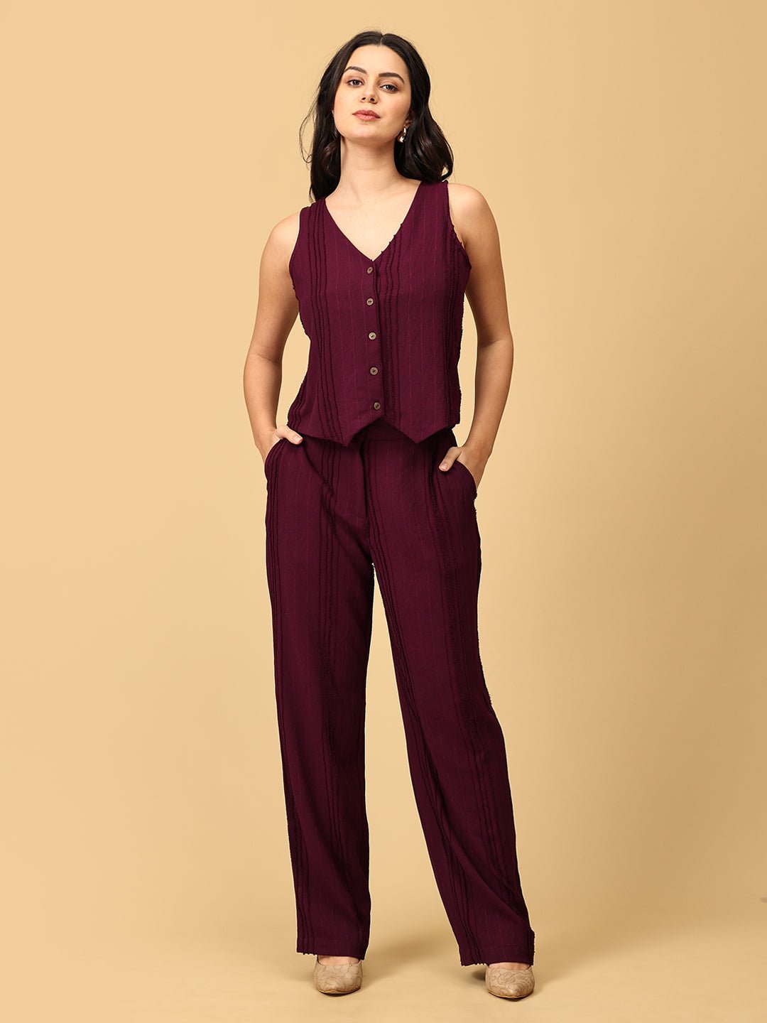 Wine Heads Ahead Women's Vest And Pant Set - WES - SK - WNHD - XS