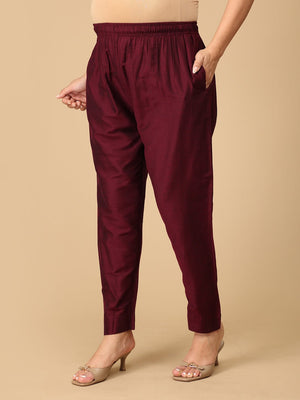 Wine Silk Maternity Pants - MBS - SK - WNSK - S