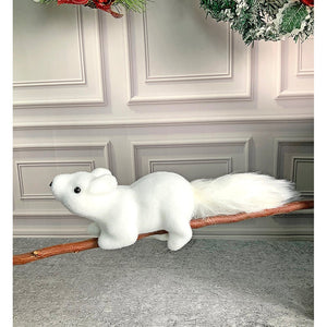 Winter Squirrel with twig stem Christmas Home and Office Décor - 