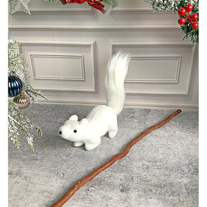 Winter Squirrel with twig stem Christmas Home and Office Décor - 