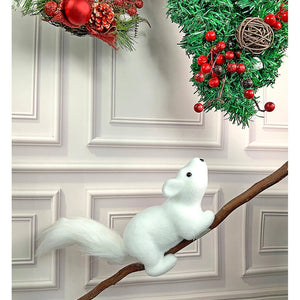 Winter Squirrel with twig stem Christmas Home and Office Décor - 