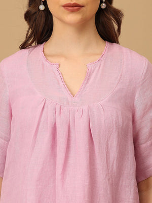 Lilac Wisteria Waltz Linen Women's Dress - Women's Dress