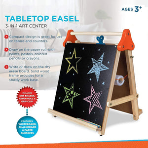 Wooden 3 in 1 Table Top Easel - Easel Board