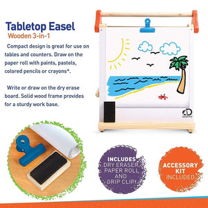 Wooden 3 in 1 Table Top Easel - Easel Board