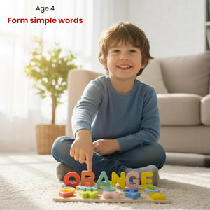 Wooden Alphabet Puzzle Board for Kids (A–Z Learning Toy) - Learning and Educational Toys