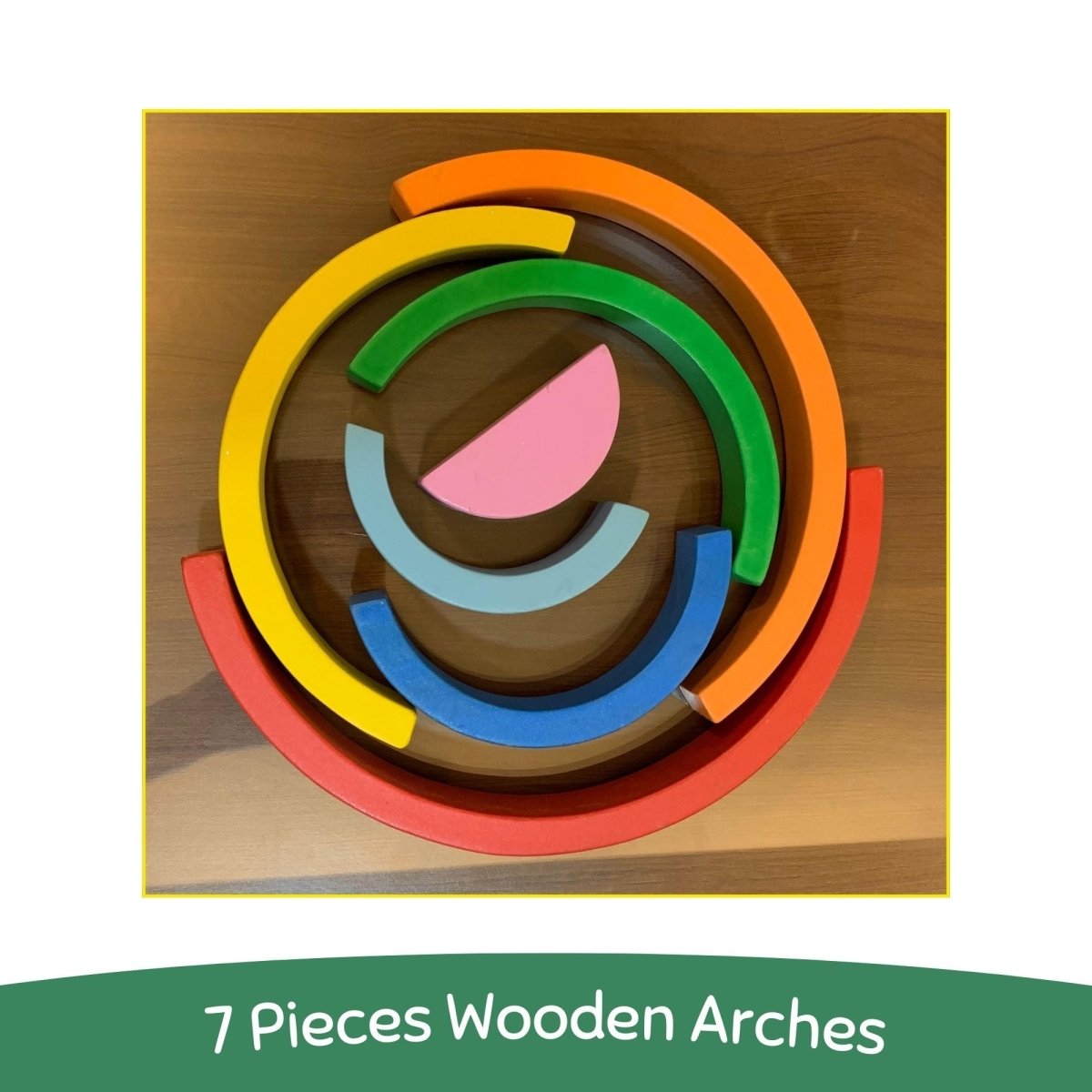 Wooden Rainbow Stacker Medium- 7 Pcs - ET118