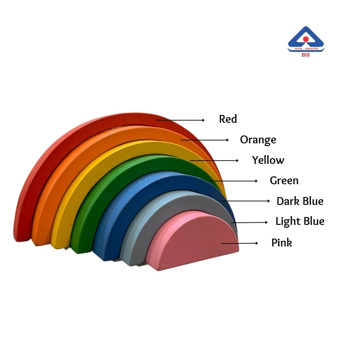 Wooden Rainbow Stacker Medium- 7 Pcs - ET118