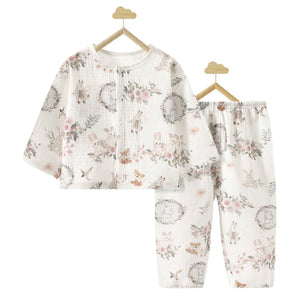 Woodland Bunny, Organic Crushed soft Muslin Cotton Kids Nightsuit - 4 - 5 Years Nightsuits