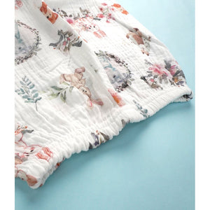 Woodland Bunny, Organic Crushed soft Muslin Cotton Kids Nightsuit - 4 - 5 Years Nightsuits